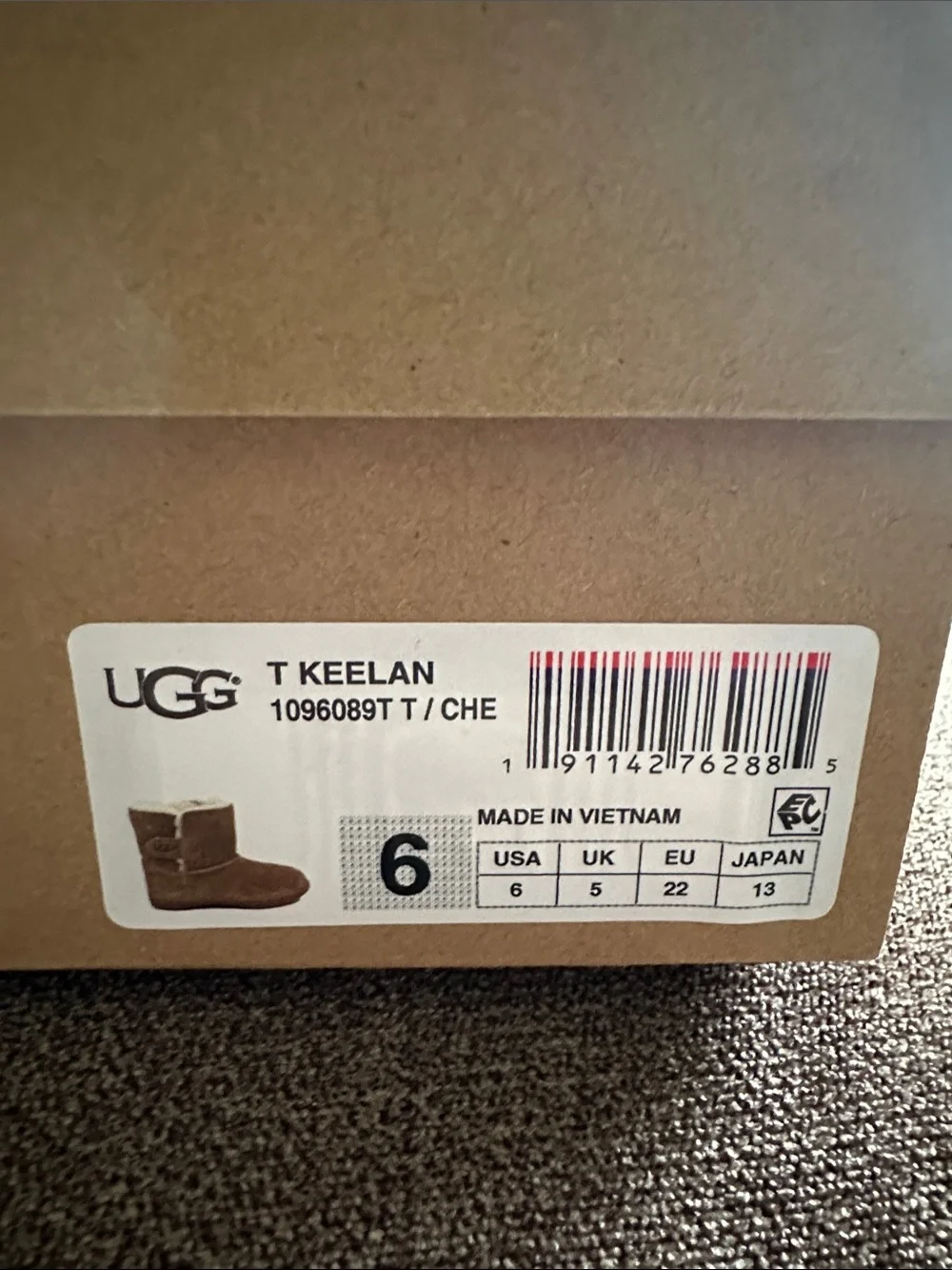 UGG Kids Suede Shearling-Lined Boot in Chestnut Brown